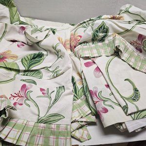 Home Croscill Hibiscus Floral Madison Long Curtains Belt Valance Bold Graphic